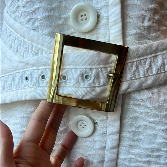 INC International Concepts Long White Textured Coat with Belt - Picture 8 of 8